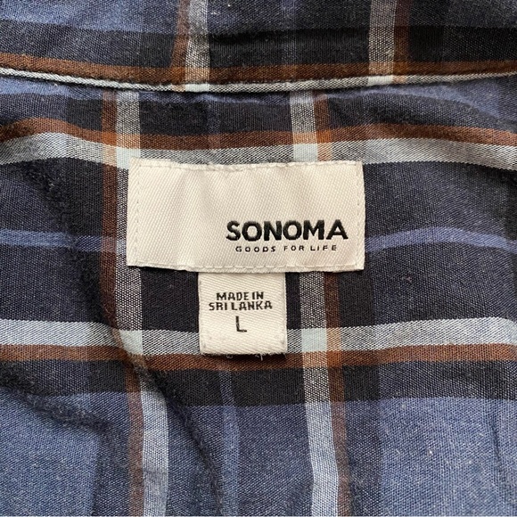$10 or 2/$15 Men’s Sonoma Plaid Long Sleeve Button Down Shirt Size Large - Picture 3 of 4